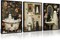 Halloween Gothic Bathroom Wall Art – Set of 3 Funny Goth Canvas Posters (8x10 Unframed), Dark Academia Decor, Spooky Witchy Ghost Prints, Cute Black Cat Horror Artwork for Home & Bathroom